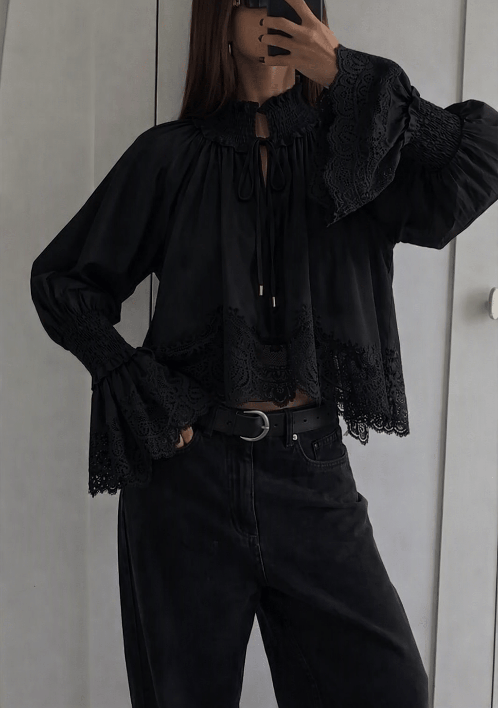 ZEYA - Gloria Embroidery Lace Trim Blouse