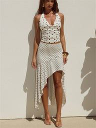 Completo Mini Gonna a Pois con Top Halter Hadley