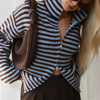 Cardigan Hanna a collo alto con zip