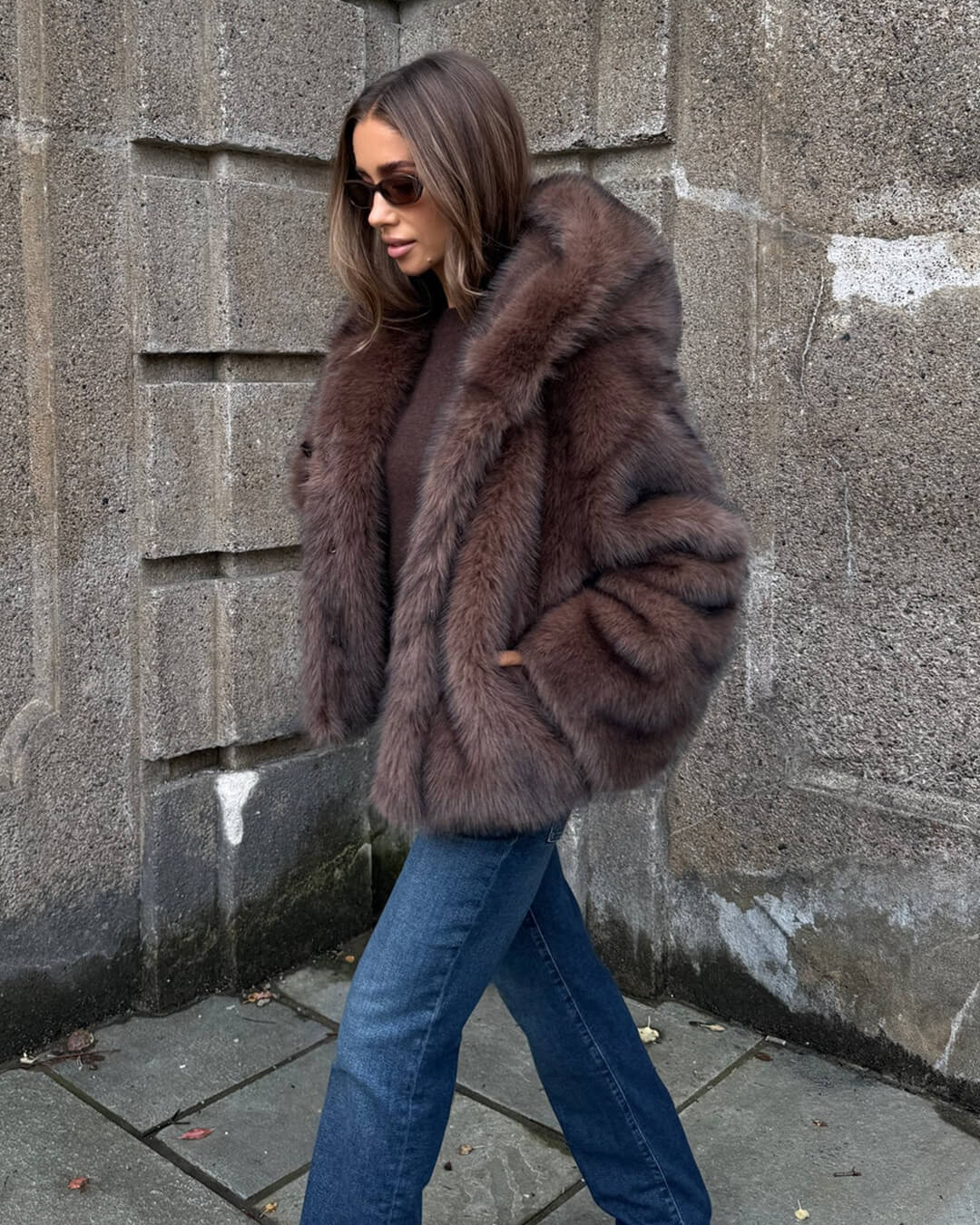 ZEYA - Hannah Faux Fur Hooded Short Coat