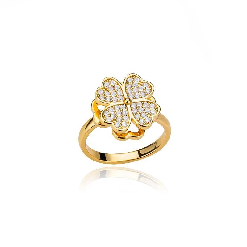 ZEYA - Hazel Clover Leaf Fidget Spinner Ring