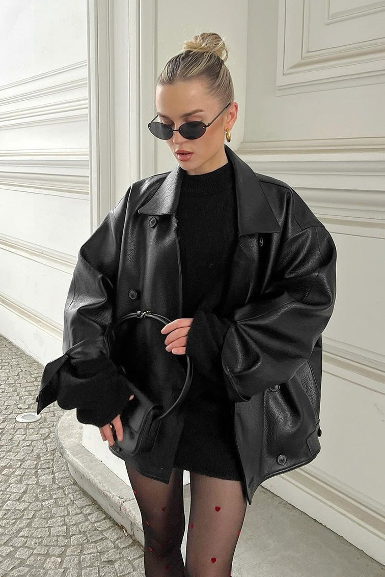 ZEYA - Helen Vintage Faux Leather Coat
