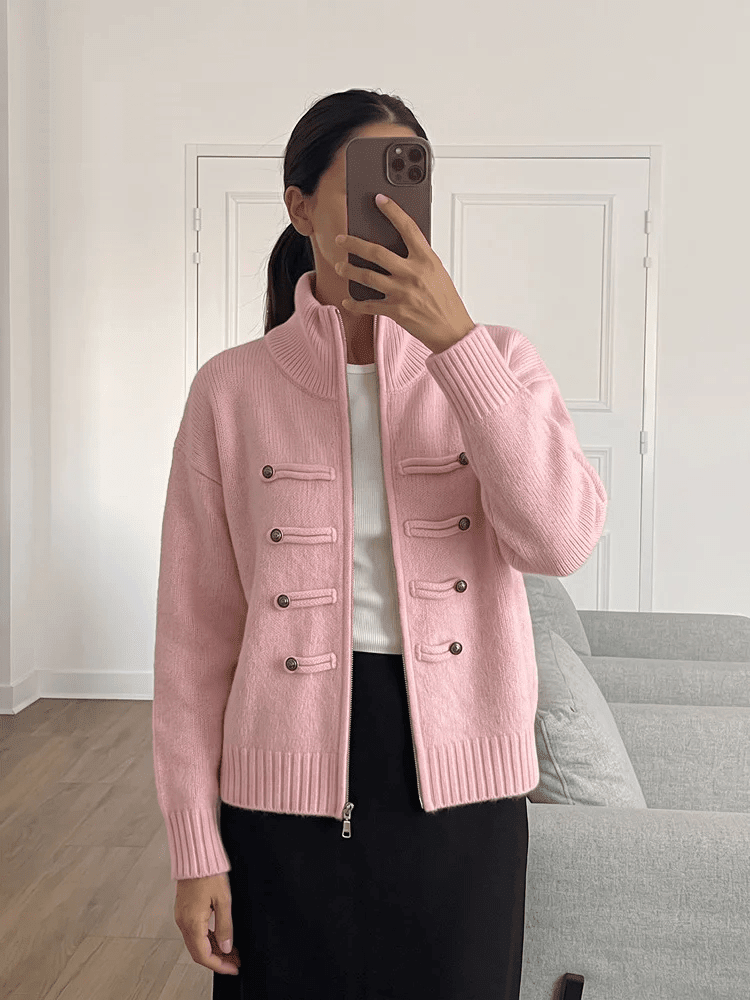 ZEYA - Helena Turtleneck Zip Knit Cardigan