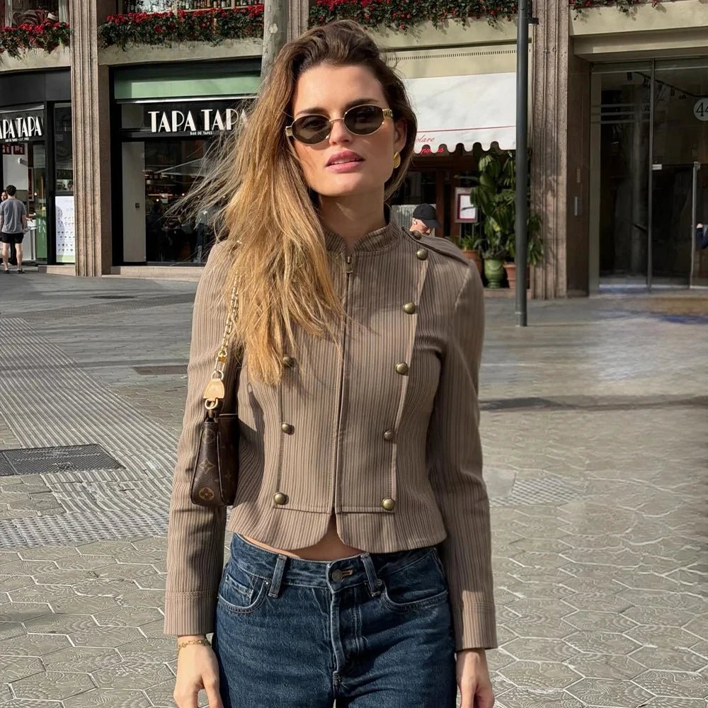 ZEYA - Hera Striped Zip Blazer