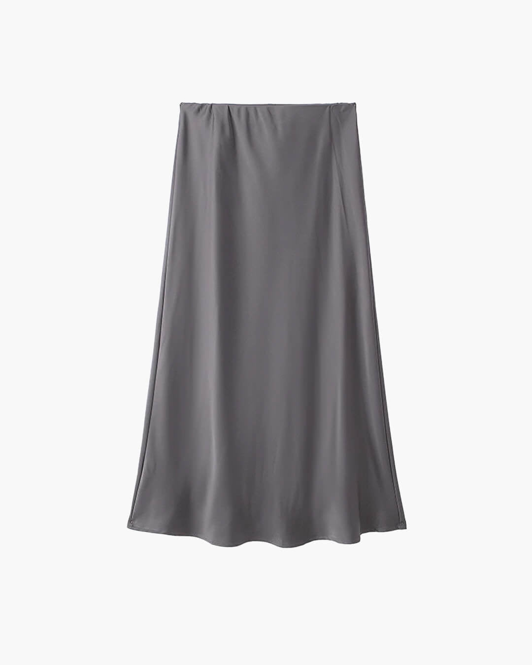 ZEYA - Hilde High Waist Black Satin Midi Skirt