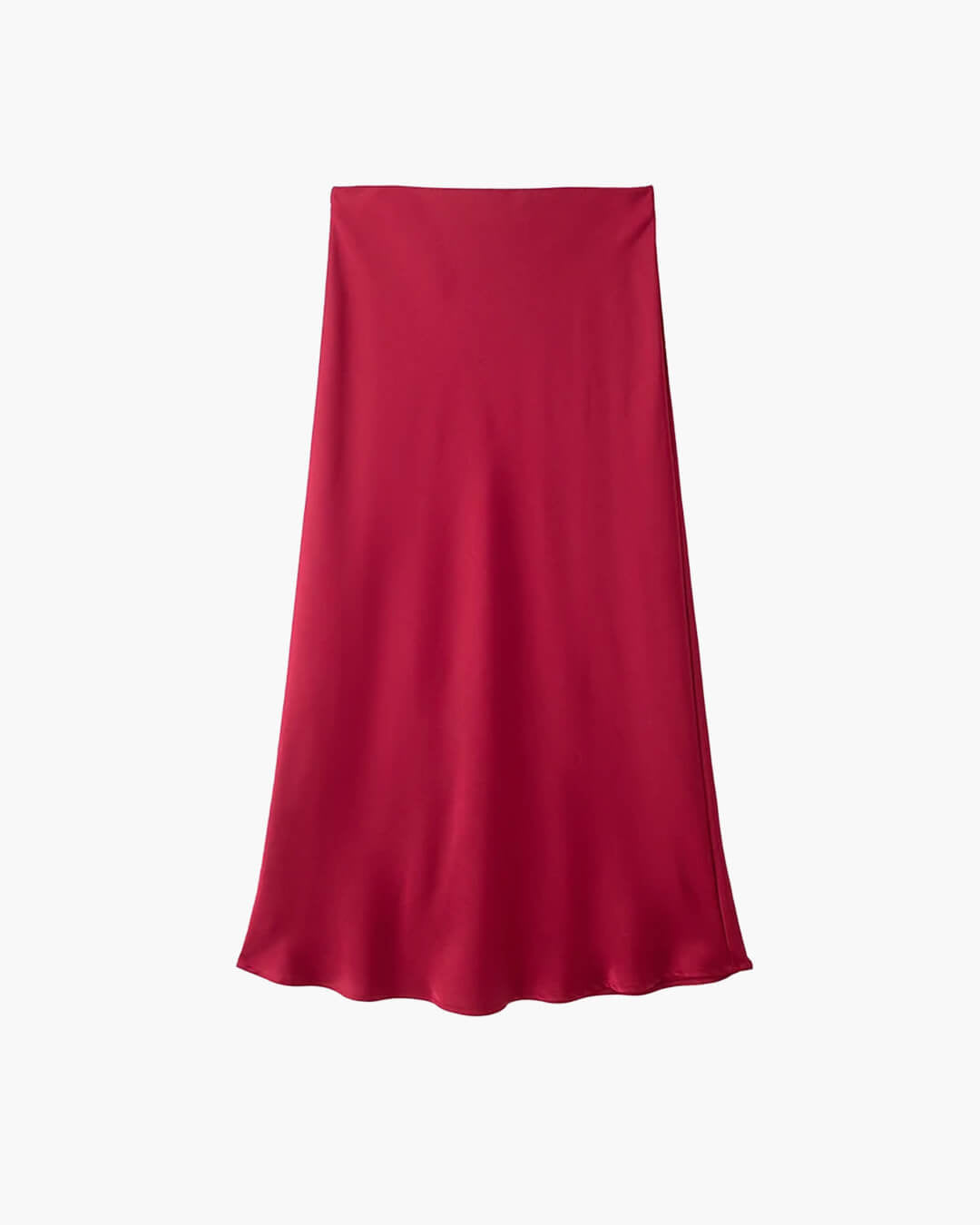 ZEYA - Hilde High Waist Black Satin Midi Skirt