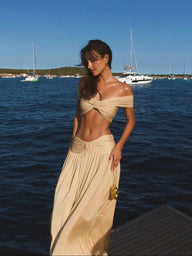 Hilde Carmen Twist Crop Top Set