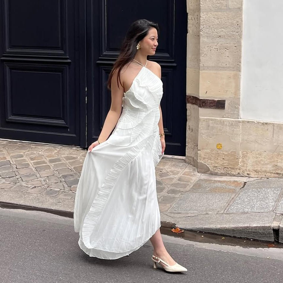 ZEYA - Hiraya Halter Strap Ruffled Tule Dress