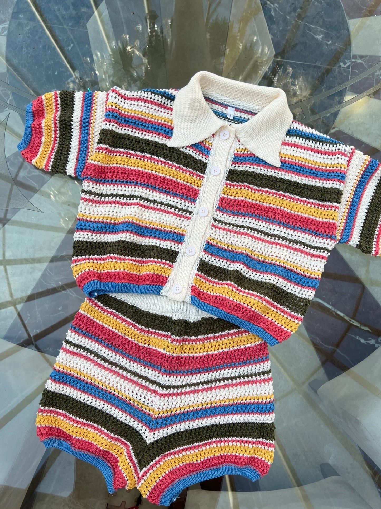 ZEYA - Iris Striped Crochet Co-ord Set