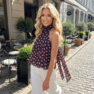Haut dos noué Ivy à encolure halter
