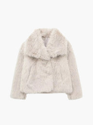 Cappotto in finta ecopelliccia jade