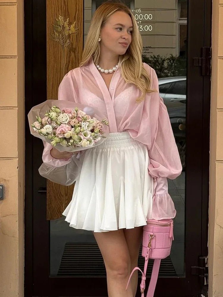 ZEYA - Jamie Button Down Sheer Blouse