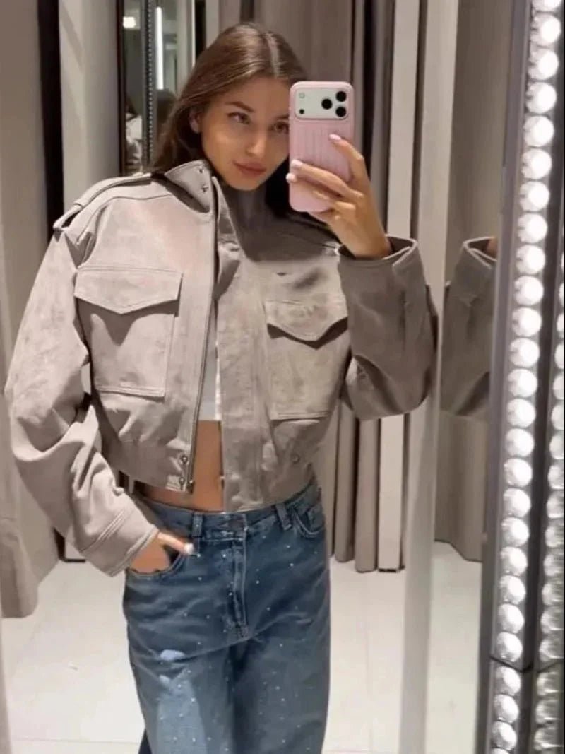 ZEYA - Jasmin Faux Suede Cropped Jacket