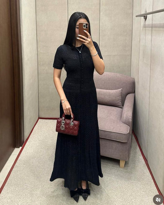 ZEYA - Jenina Half Button Knitted Midi Dress