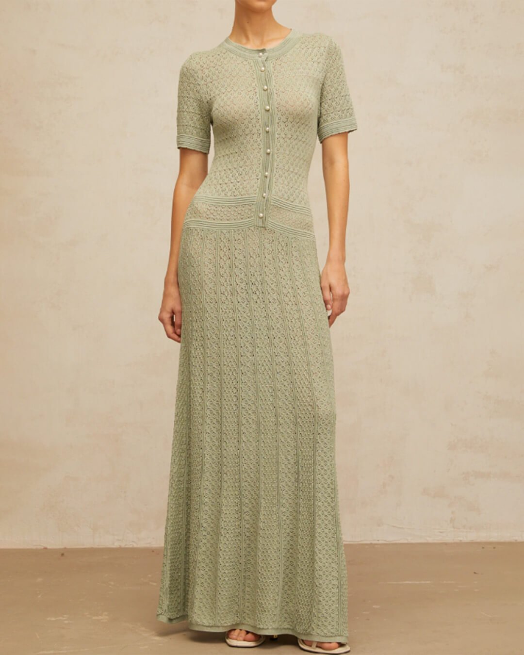 ZEYA - Jenina Half Button Knitted Midi Dress