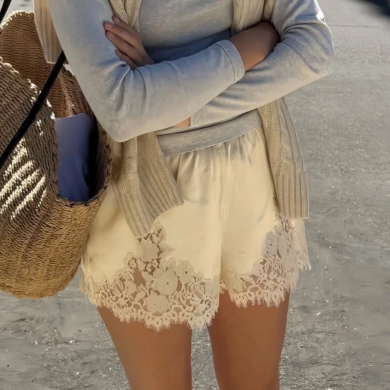 ZEYA - Jenna Satin Lace Shorts