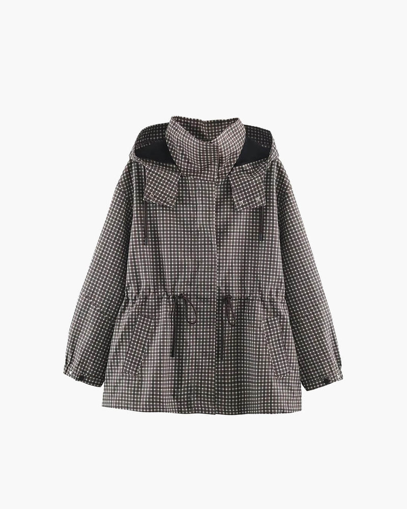 ZEYA - Jenny Plaid Hooded Windbreaker Jacket