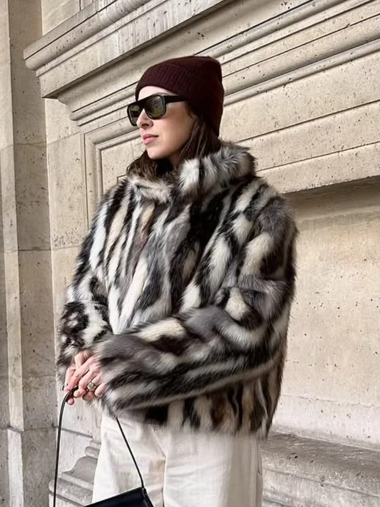 ZEYA - Jordy Leopard Faux Fur Coat