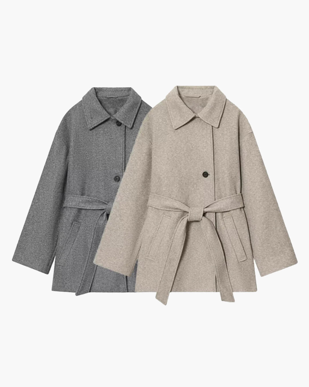 ZEYA - Juliette Faux Wool Coat with Belt