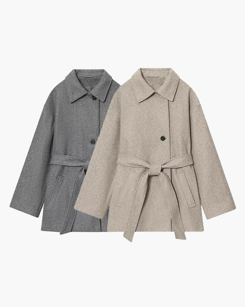 ZEYA - Juliette Faux Wool Coat with Belt
