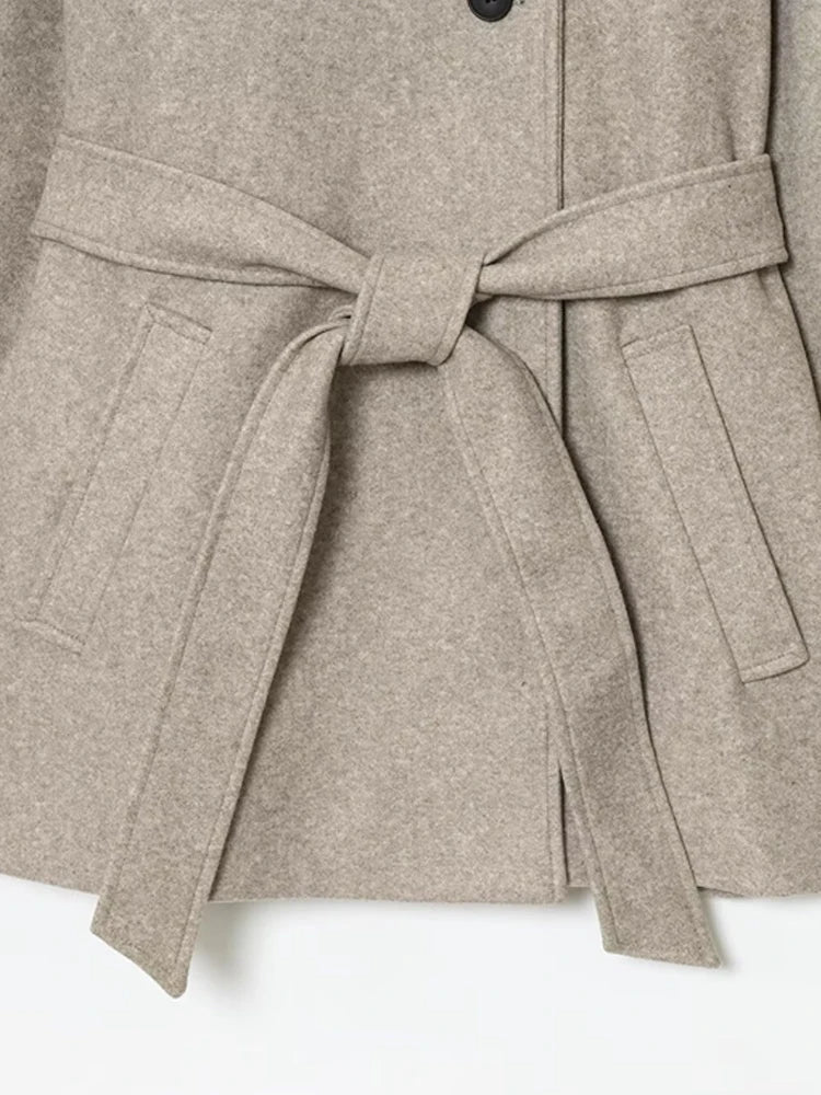 ZEYA - Juliette Faux Wool Coat with Belt