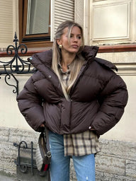 Veste courte matelassée à capuche Kaia