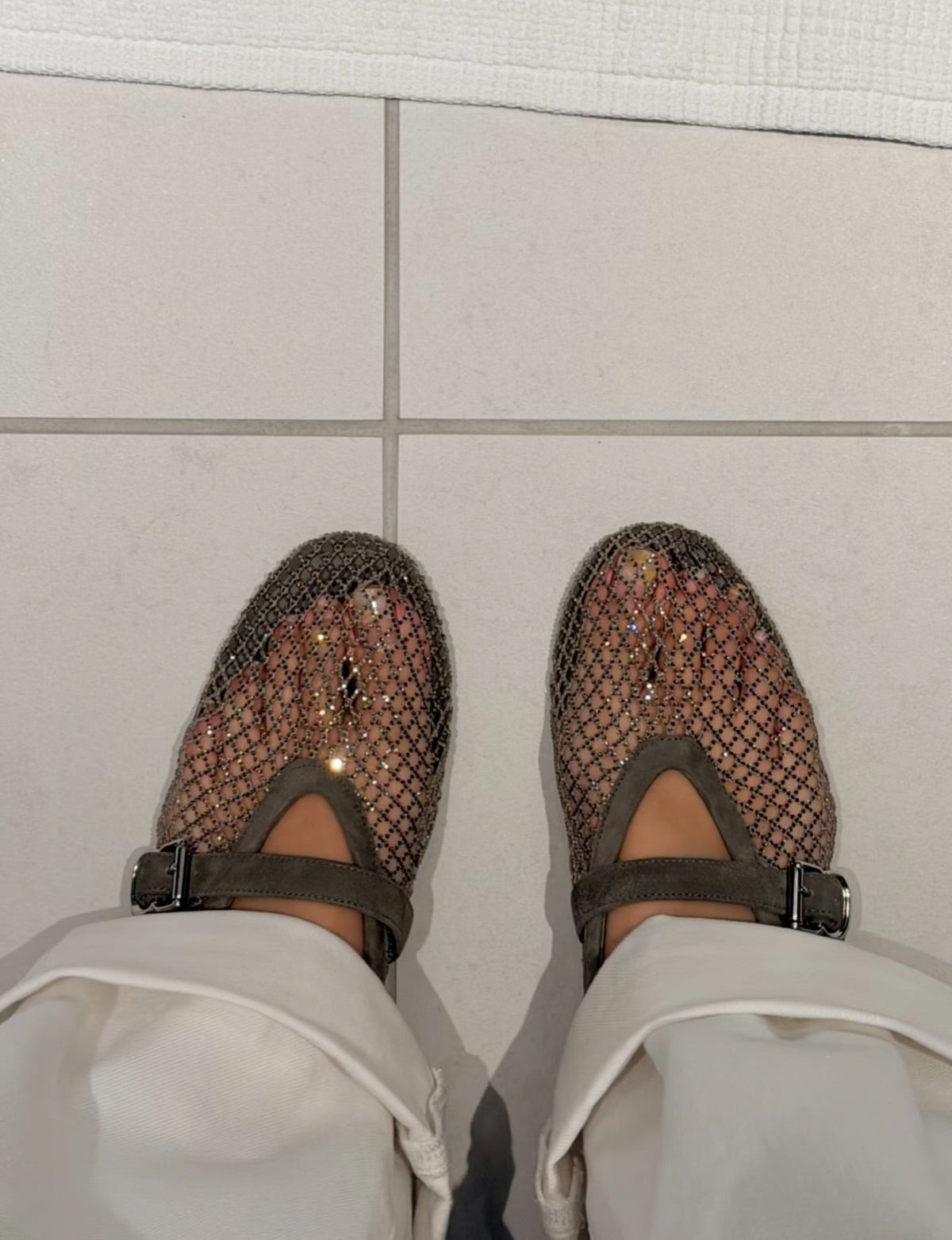 ZEYA - Kaila Rhinestone Mesh Ballet Flats