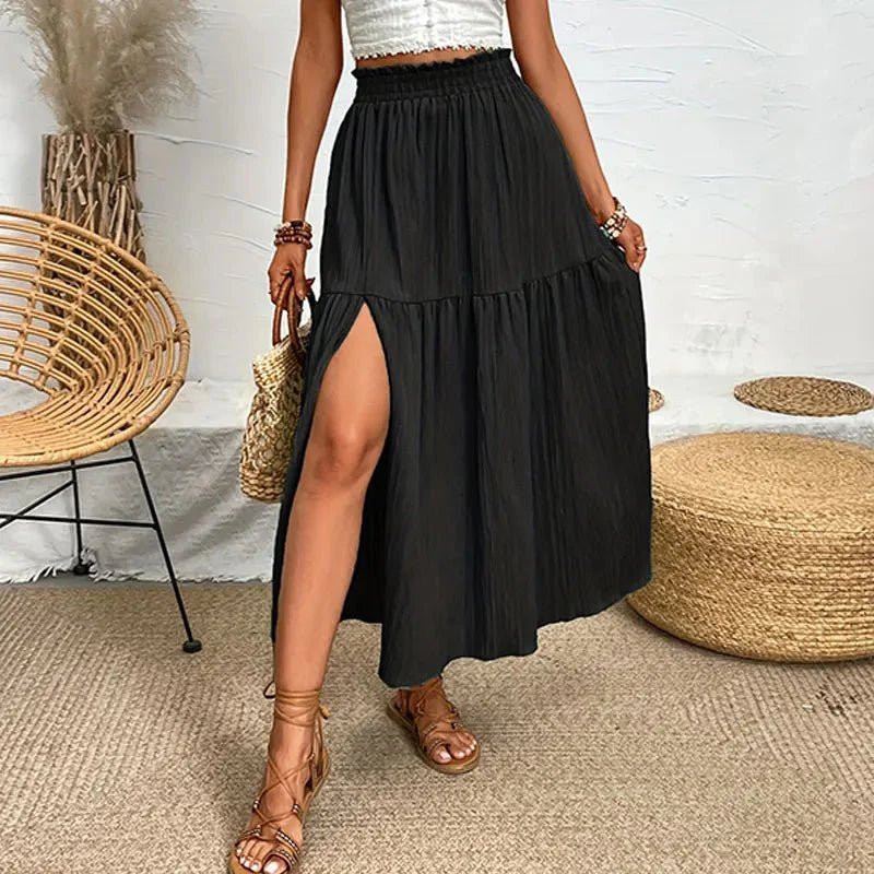 ZEYA - Kalia Bohemian Midi Ruffle Skirt
