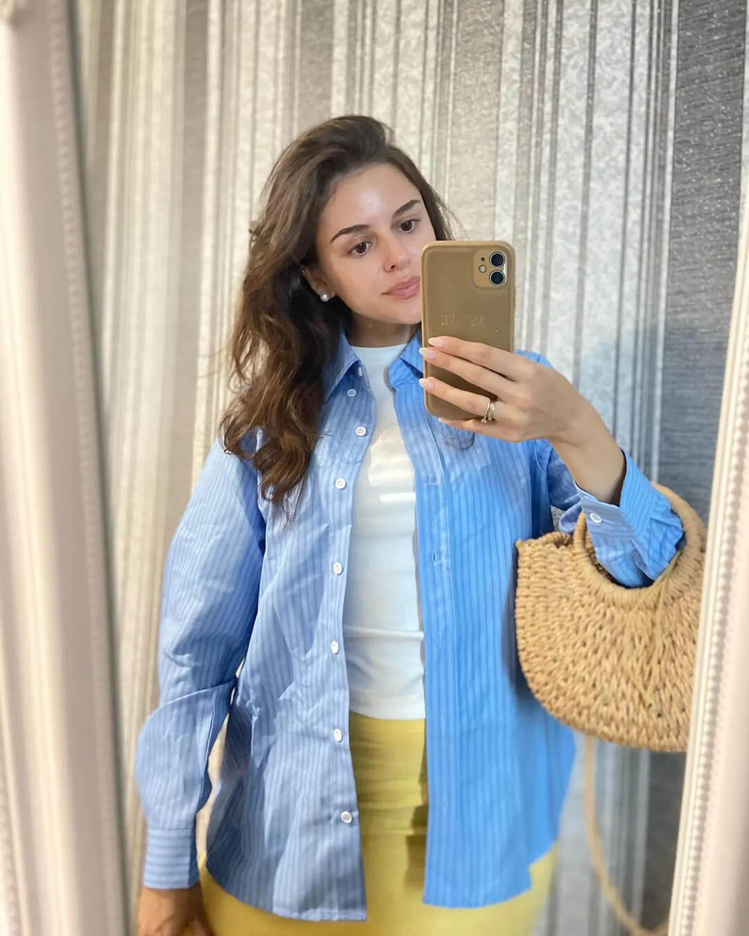 ZEYA - Kathy Bat Sleeve Striped Shirts