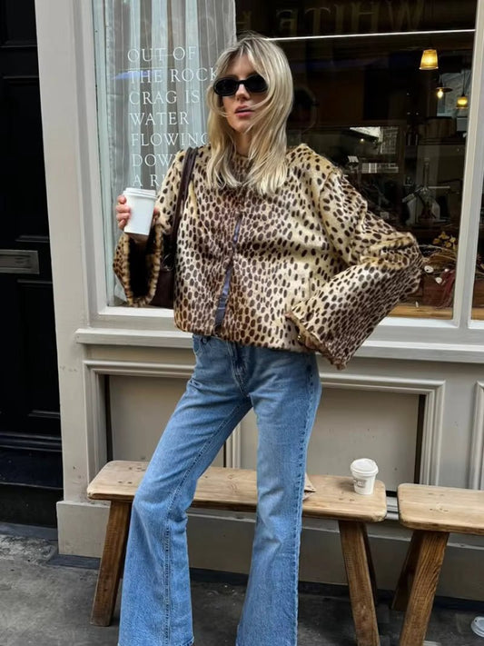 ZEYA - Katie Leopard Faux Fur Jacket