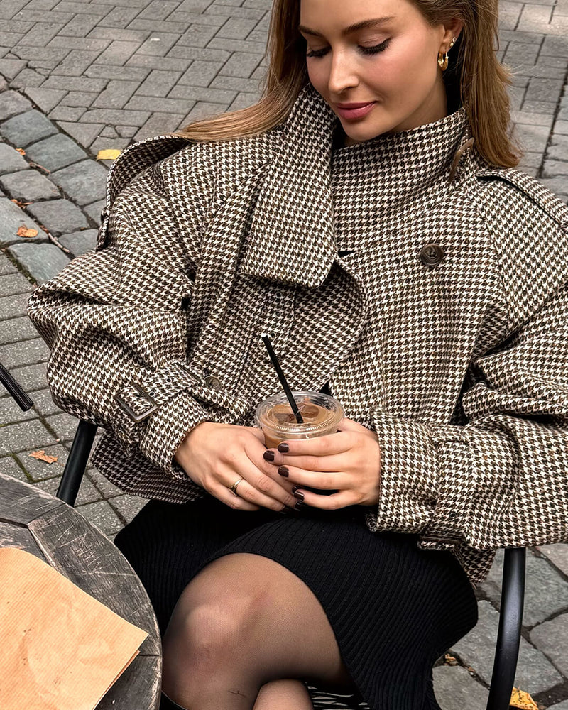 ZEYA - Katrina Checked Wool Coat