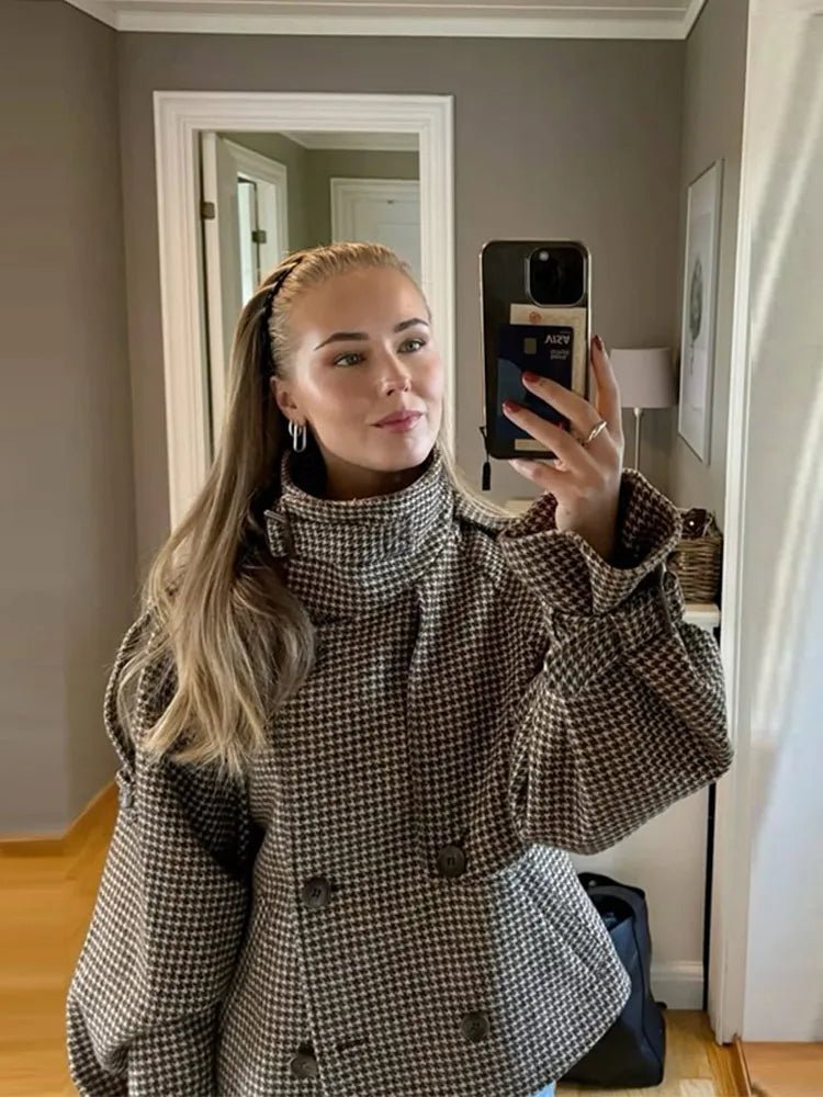 ZEYA - Katrina Checked Wool Coat