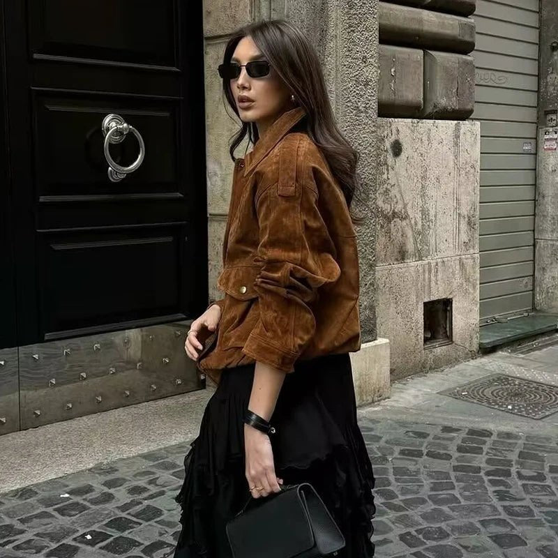 ZEYA - Kayla Suede Bomber Jacket