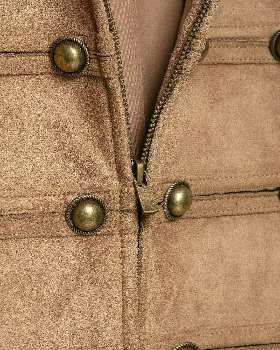 ZEYA - Kelly Faux Suede Napoleon Slim Jacket
