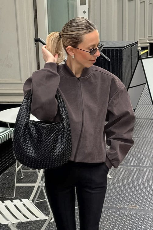 ZEYA - Kelly Suede Bomber Jacket