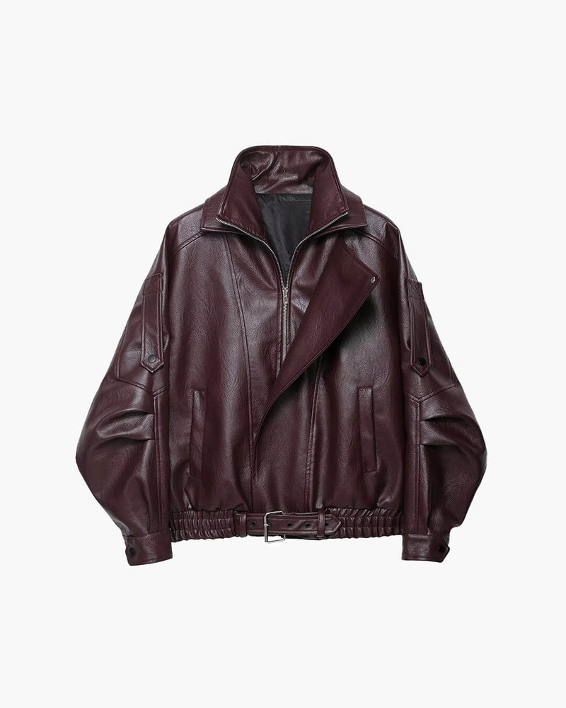 ZEYA - Kira Belted Leather Jacket