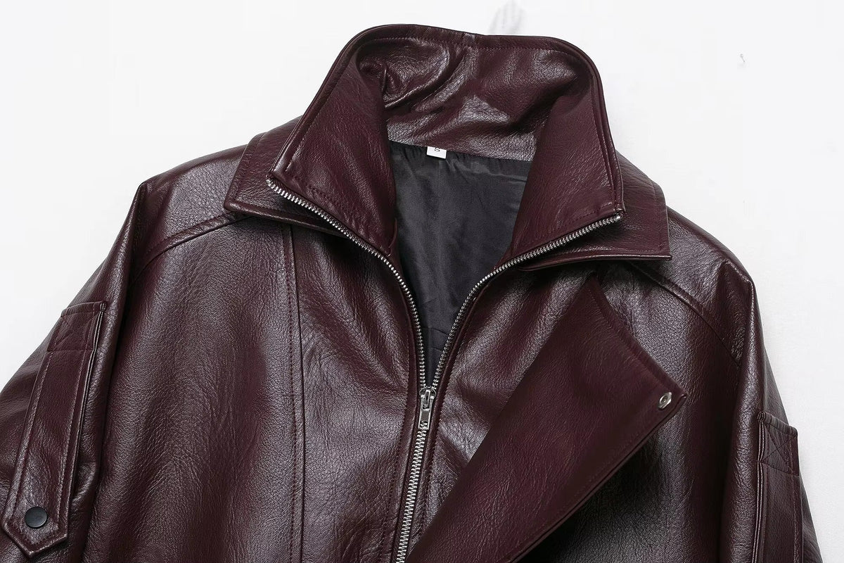 ZEYA - Kira Belted Leather Jacket