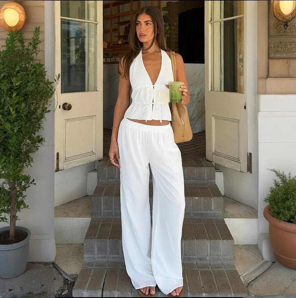 ZEYA - Kira Halter Cotton Two-Piece Set