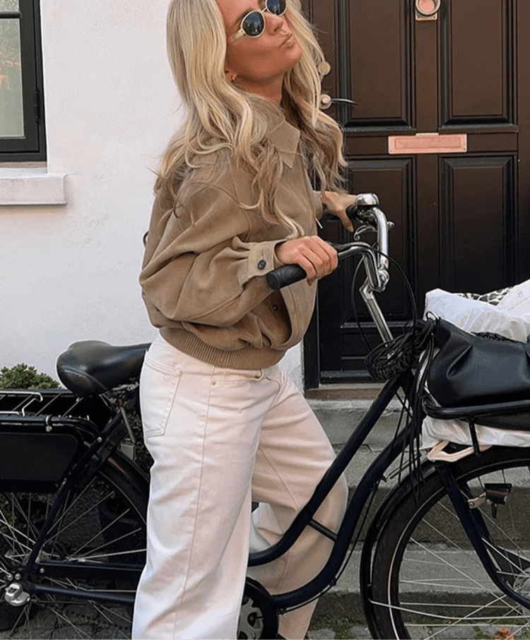 ZEYA - Krista Suede Bomber Jacket