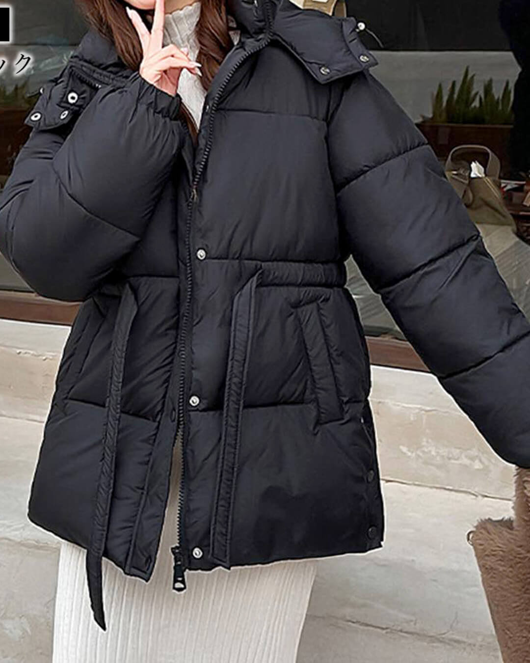 ZEYA - Lani Lace Up Hooded Coat