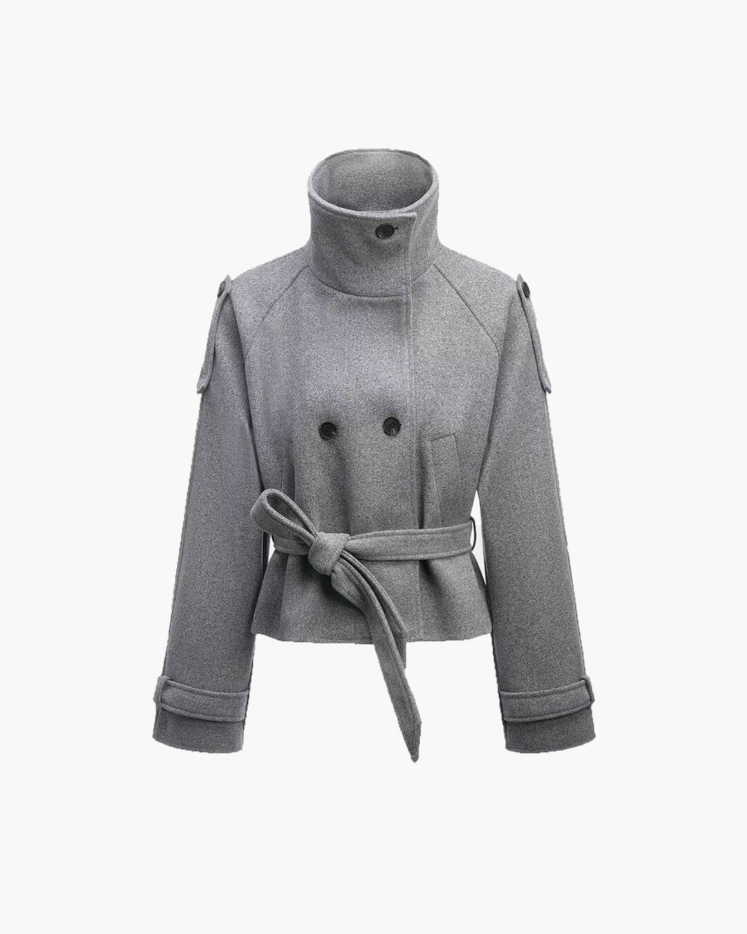 ZEYA - Lara Stand Collar Short Trench Coat