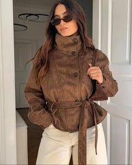Letty Schnürjacke in Wildlederoptik