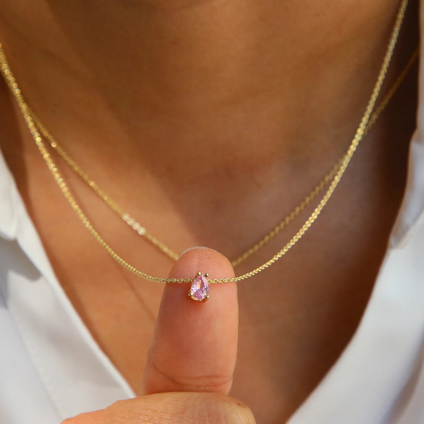ZEYA - Lilith Teardrop Birthstone Necklace