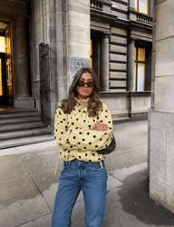 Linda Kordelzug-Jacke mit Polka-Dots