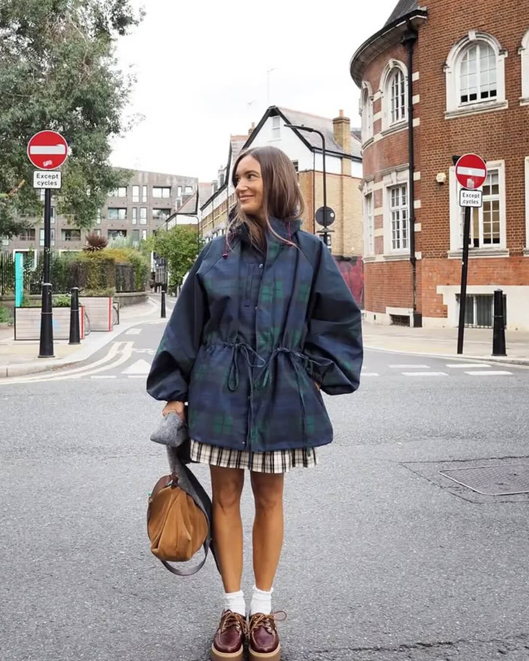 ZEYA - Linda Oversized Plaid Lace-Up Jacket