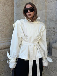 Trench coat Linda con collo alto
