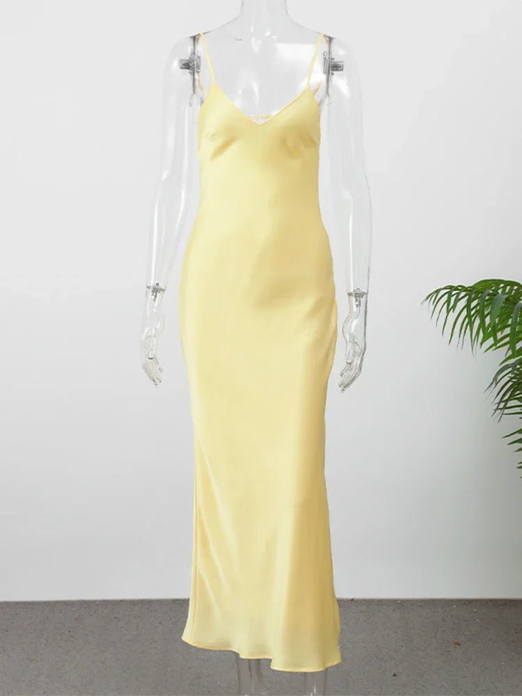 ZEYA - Liora Satin Backless Maxi Dress