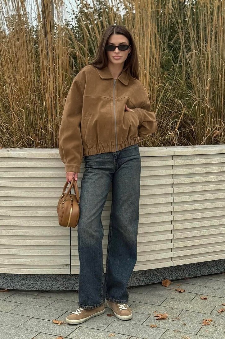 ZEYA - Lisa Suede Zip Relaxed Jacket