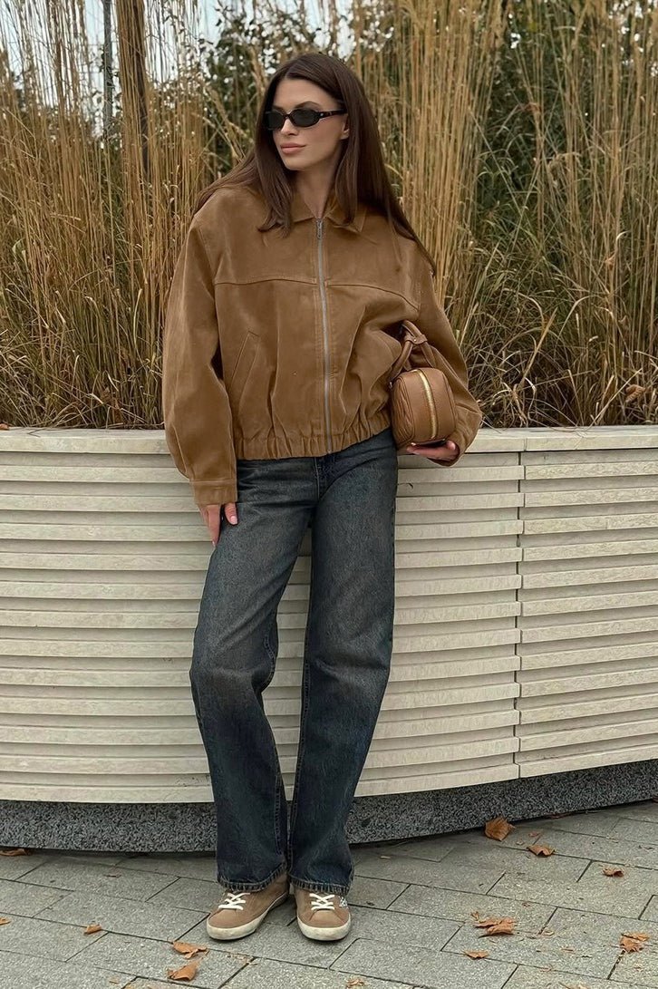 ZEYA - Lisa Suede Zip Relaxed Jacket