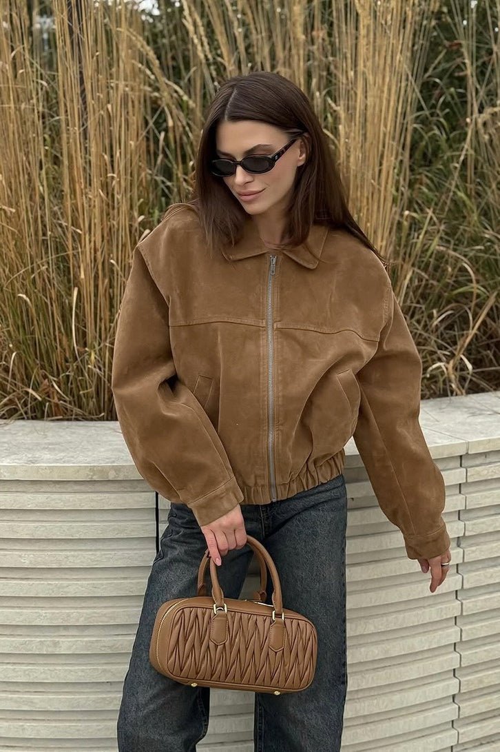 ZEYA - Lisa Suede Zip Relaxed Jacket